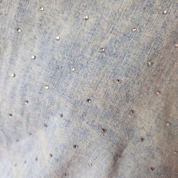 Good American Shorts Denim Dolly Crystal Rhinestone Pull-On Plus Size 3 L 12/14 - Picture 5 of 7